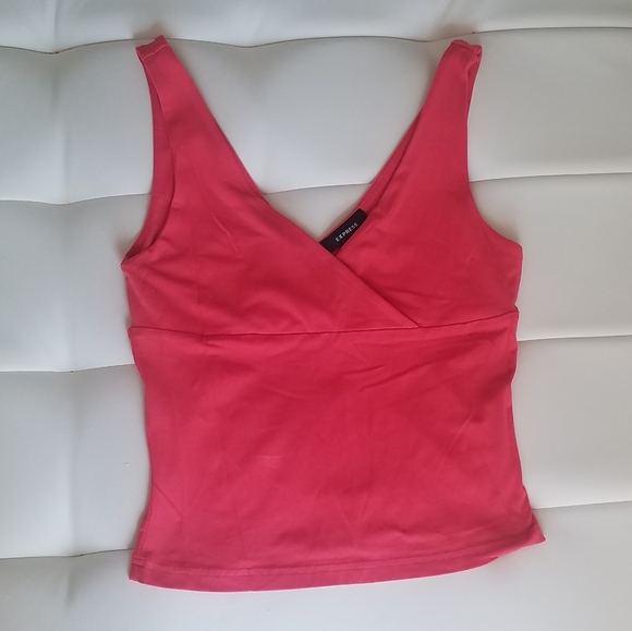 Express Orange Sleeveless Empire Wrap Top - Small - Picture 2 of 8